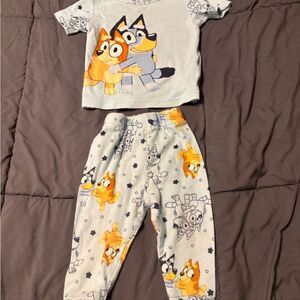 Disney Light Gray Kids Pajama Set with Blue and Orange‎ Characters